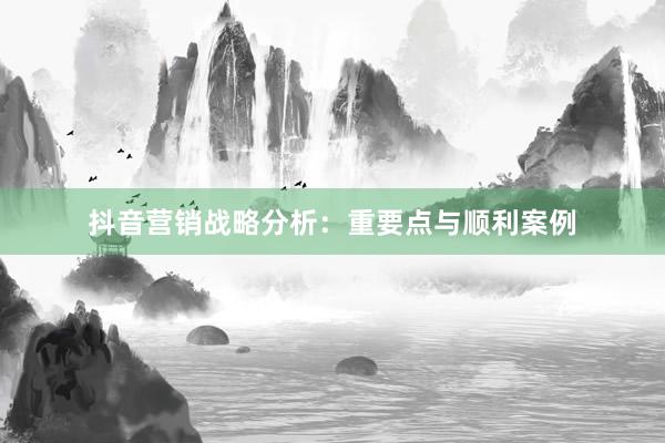 抖音营销战略分析：重要点与顺利案例